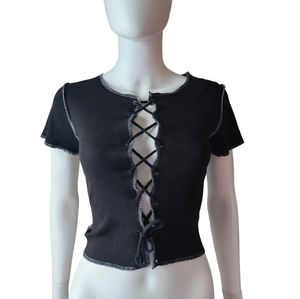Hot Topic Cropped Corset Tee